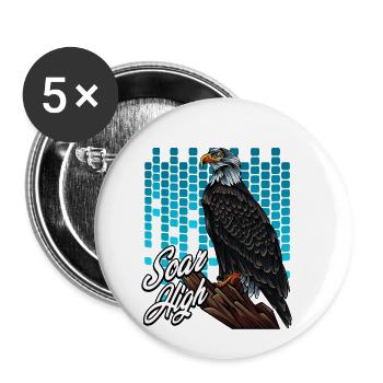 Modern Weißkopfseeadler Trendy Greifvogel Geschenk - Buttons klein 25 mm (5er Pack) - Weiß - Vorne
