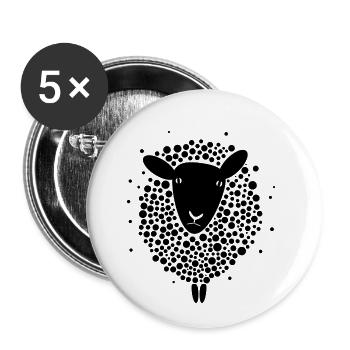 Black sheep - Buttons small 1''/25 mm (5-pack) - white - Front