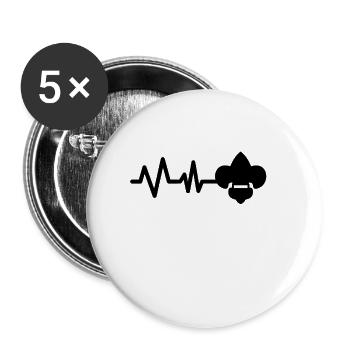 Pfadfinder Heartbeat - Buttons small 1''/25 mm (5-pack) - white - Front