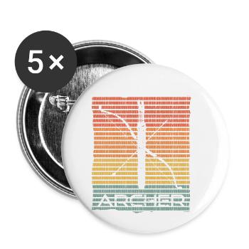 Archer Vintage Pfeil und Bogen Bogenschießen - Buttons klein 25 mm (5er Pack) - Weiß - Vorne