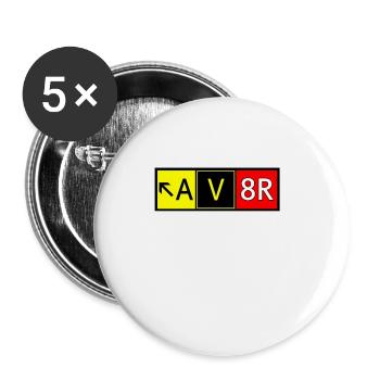 (Flughafen) (Taxiway) (Zeichen-Pilot) - Buttons klein 25 mm (5er Pack) - Weiß - Vorne