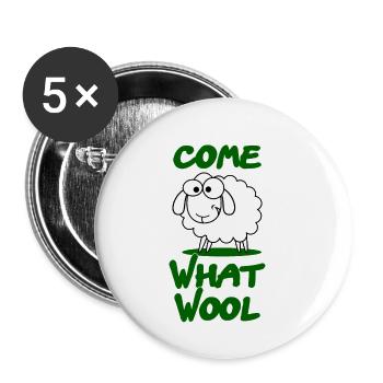 Venez ce cadeau de conception drôle de laine Schaaf - Lot de 5 petits badges (25 mm) - blanc - Devant