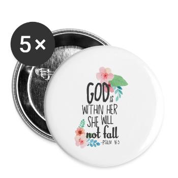 Bibel inspirierend zitiert Gott in ihrem Fall nicht - Buttons klein 25 mm (5er Pack) - Weiß - Vorne