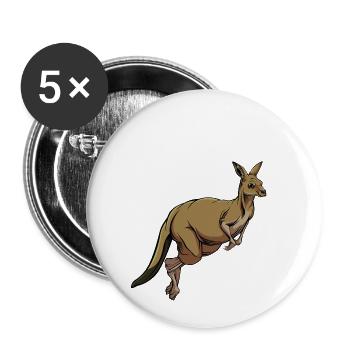 Kangourou - Lot de 5 petits badges (25 mm) - blanc - Devant