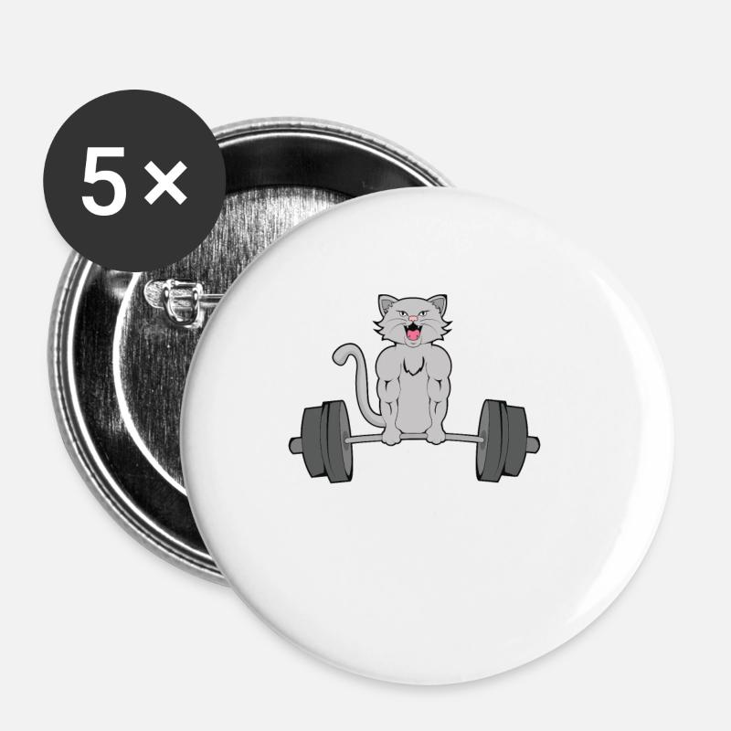 Katze Bengalkatze Sport Ragdoll Siamkatze Geschenk - Buttons klein 25 mm (5er Pack) - Weiß