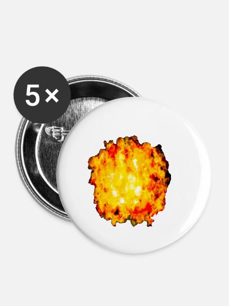 Kleine Explosion - Buttons klein 25 mm (5er Pack) - Weiß