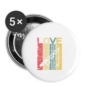 Fishing Fishing Fish Gift · Love - Buttons small 1''/25 mm (5-pack) - white - Front
