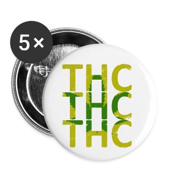 Weed THC - Buttons klein 25 mm (5er Pack) - Weiß - Vorne