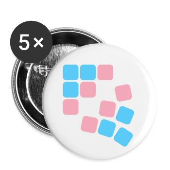 Transgender Pride square field - Buttons small 1''/25 mm (5-pack) - white - Front