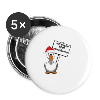Nous disons non pour Noël - Tshirt rigolo - Lot de 5 petits badges (25 mm) - blanc - Devant