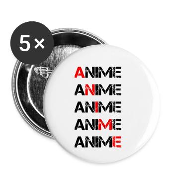 Anime - Lot de 5 petits badges (25 mm) - blanc - Devant