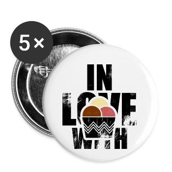 Ich liebe Eis Eis-Liebhaber Geschenk - Buttons klein 25 mm (5er Pack) - Weiß - Vorne
