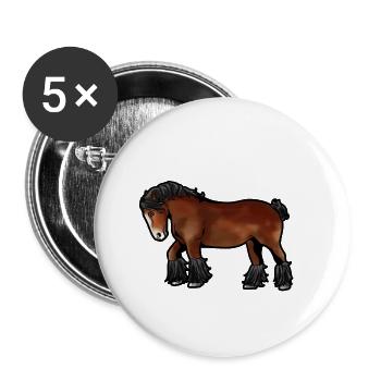 Belgian horse belgisches Pferd Brabançon Brabant - Buttons small 1''/25 mm (5-pack) - white - Front