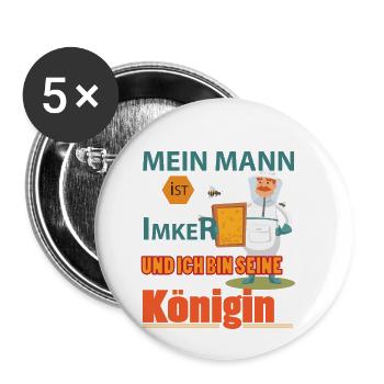 Imker Shirt • Imker Königin • Imker Geschenk - Buttons klein 25 mm (5er Pack) - Weiß - Vorne