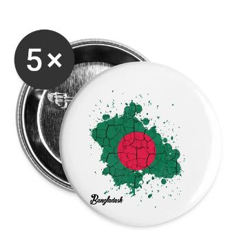 People's Republic of Bangladesh | Outline gift idea - Buttons small 1''/25 mm (5-pack) - white - Front