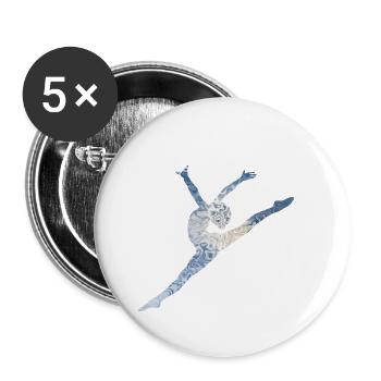 Ballet saut - Lot de 5 petits badges (25 mm) - blanc - Devant
