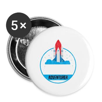 Space Adventurer Space Adventure Gift - Buttons small 1''/25 mm (5-pack) - white - Front