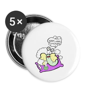Holy Shit ich bin eine Raupe Comic F084 - Buttons klein 25 mm (5er Pack) - Weiß - Vorne