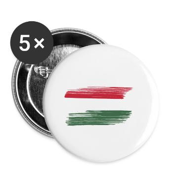 Hungary with national flag also for lovers - Buttons small 1''/25 mm (5-pack) - white - Front