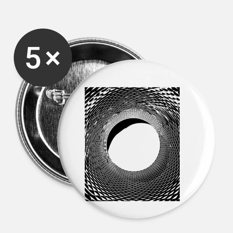 Geometric art - Buttons small 1''/25 mm (5-pack) - white