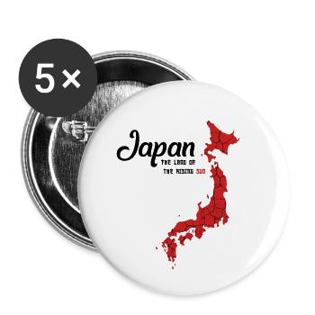 Japan country outline Nihon-koku Tokyo Osaka gift - Buttons small 1''/25 mm (5-pack) - white - Front