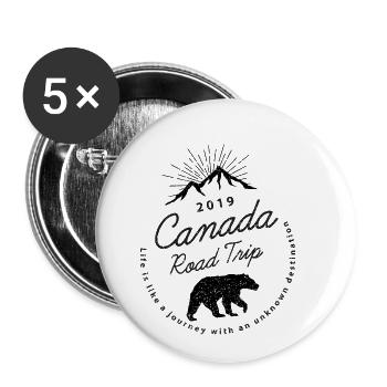 canada - Lot de 5 petits badges (25 mm) - blanc - Devant