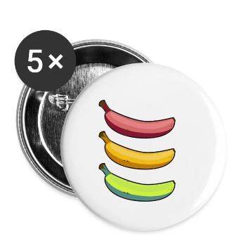 Banane banane cadeau drôle fruit coloré délicieux - Lot de 5 petits badges (25 mm) - blanc - Devant