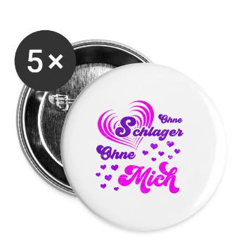 FOLK MUSIC SWING SINGER COSTUME GIFT - Buttons small 1''/25 mm (5-pack) - white - Front