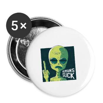 Suck human - Buttons small 1''/25 mm (5-pack) - white - Front