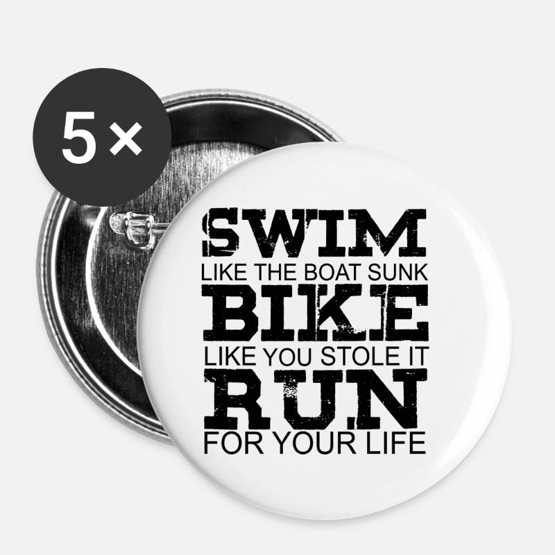 Triathlon - Buttons klein 25 mm (5er Pack) - Weiß