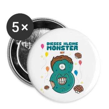 Dieses Kleine Monster Ist 8 Mesa de trabajo 1 - Buttons klein 25 mm (5er Pack) - Weiß - Vorne