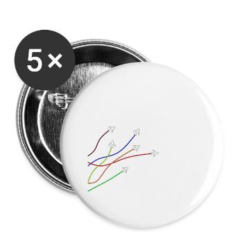 Pilote d'avion disant - Lot de 5 petits badges (25 mm) - blanc - Devant