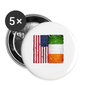 Retro American Irish gift design - Buttons small 1''/25 mm (5-pack) - white - Front
