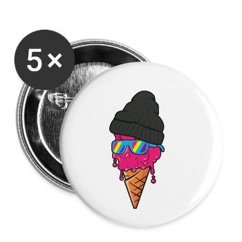 Glace fraîche - Lot de 5 petits badges (25 mm) - blanc - Devant
