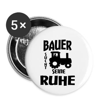Bauer sucht seine Ruhe - Buttons klein 25 mm (5er Pack) - Weiß - Vorne