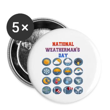 national weatherman's day - Lot de 5 petits badges (25 mm) - blanc - Devant