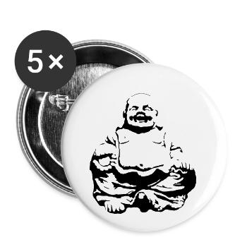 Bouddha - Lot de 5 petits badges (25 mm) - blanc - Devant