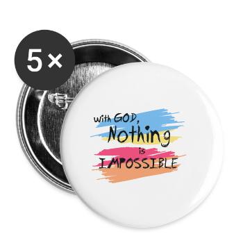 Glaube - Buttons klein 25 mm (5er Pack) - Weiß - Vorne