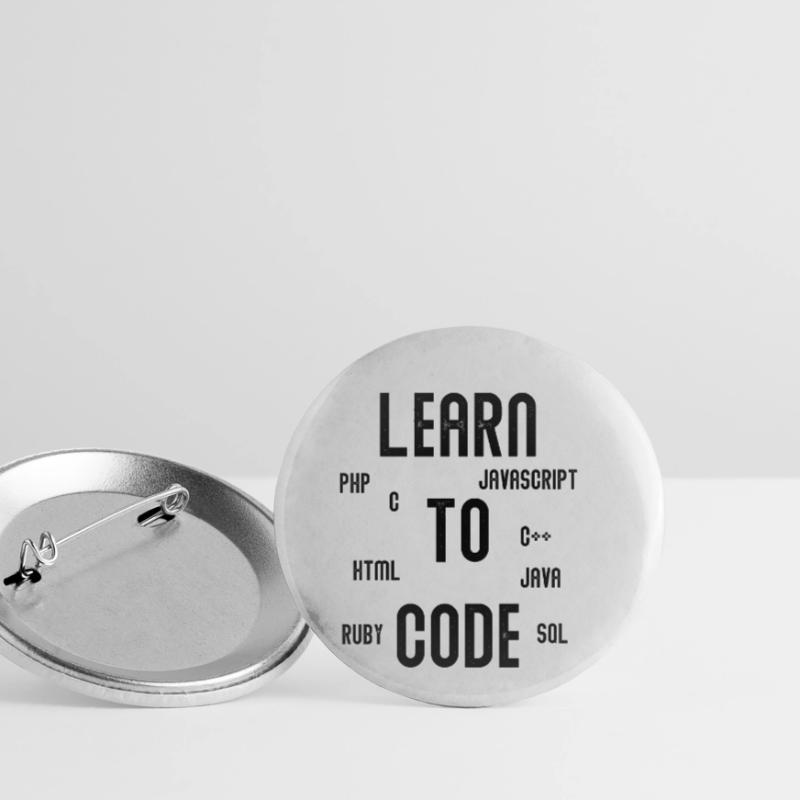 Learn To Code Programmieren Informatiker Geschenk Buttons klein 25 mm (5er Pack)