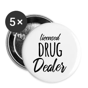 Pharmacie pharmacienne - Lot de 5 petits badges (25 mm) - blanc - Devant