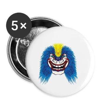 Waggis Maske Basler Fasnacht Morgenstreich Basel - Buttons klein 25 mm (5er Pack) - Weiß - Vorne