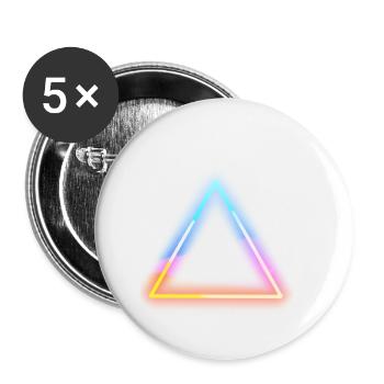 Néon lumineux moderne trois coin - Lot de 5 petits badges (25 mm) - blanc - Devant