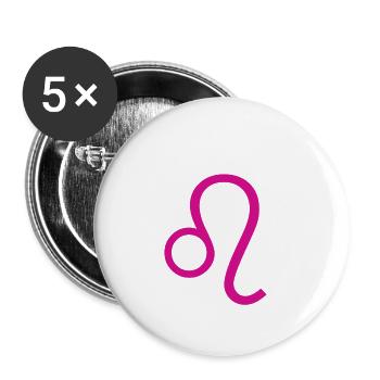 Lion - Lot de 5 petits badges (25 mm) - blanc - Devant