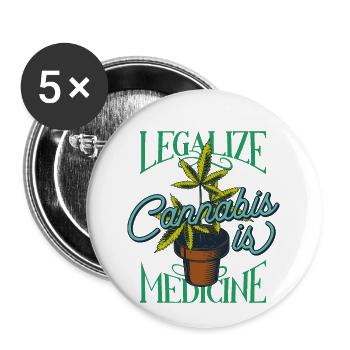 Smoke weed everyday - Buttons small 1''/25 mm (5-pack) - white - Front