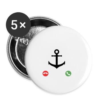 Mon bateau appelle - Tshirt drôle - Lot de 5 petits badges (25 mm) - blanc - Devant