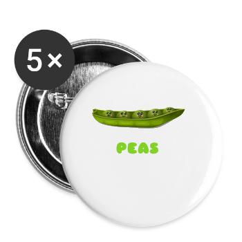 Donnez une chance aux pois mignons - Lot de 5 petits badges (25 mm) - blanc - Devant