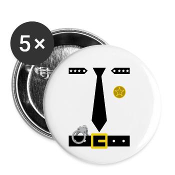 Policeman Costume T Shirt Police Disguise Idea - Buttons small 1''/25 mm (5-pack) - white - Front