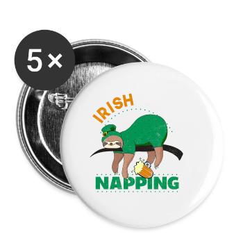 Irish Napping - Buttons small 1''/25 mm (5-pack) - white - Front