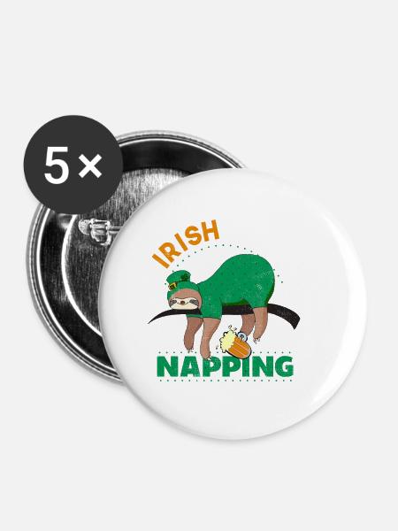 Irish Napping - Buttons klein 25 mm (5er Pack) - Weiß