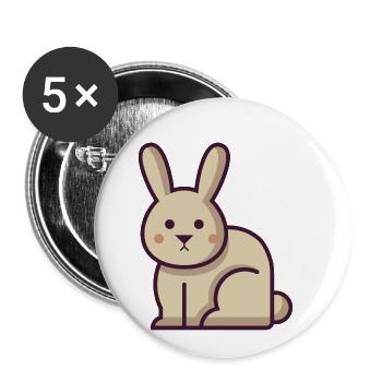 sweet rabbit - Buttons small 1''/25 mm (5-pack) - white - Front
